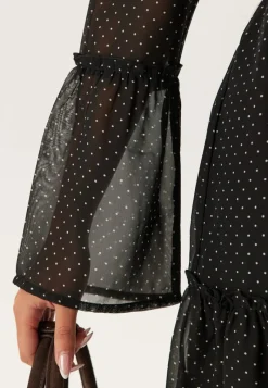 Happy Holly Flounce Sleeve Dress