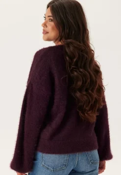 BUBBLEROOM Fluffy Knitted Pearl Cardigan