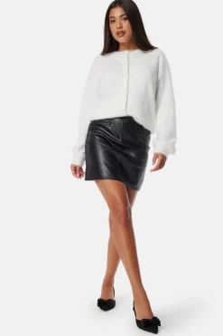 BUBBLEROOM Fluffy Knitted Pearl Cardigan