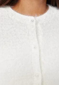 BUBBLEROOM Fluffy Knitted Pearl Cardigan