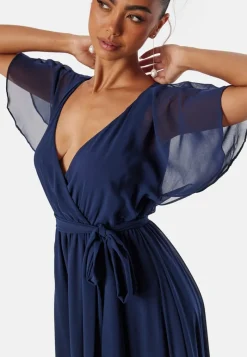 Goddiva Flutter Chiffon Maxi Dress