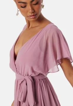 Goddiva Flutter Chiffon Maxi Dress