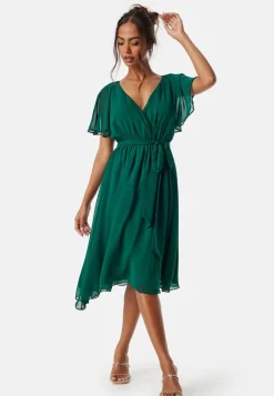 Goddiva Flutter Chiffon Midi Dress