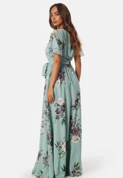Goddiva Flutter Floral Maxi Dress