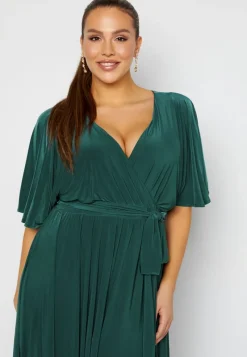 Goddiva Curve Flutter Sleeve Maxi Dress