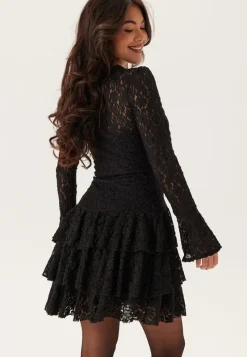 Bubbleroom Occasion Frill Lace Long Sleeve Short Dress
