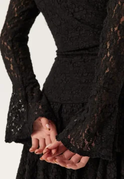 Bubbleroom Occasion Frill Lace Long Sleeve Short Dress