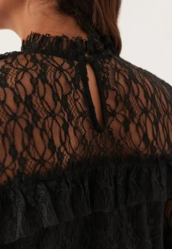 BUBBLEROOM Frill Lace Midi Dress