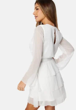 Bubbleroom Occasion Frill L/S Chiffon Dress