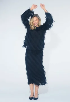 Bubbleroom Occasion Fringe Flared Sleeve Blouse