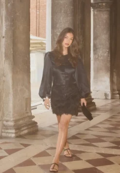 Bubbleroom Occasion Fringe Sequin Mini Skirt