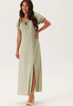 BUBBLEROOM Front Tie Long Viscose Dress