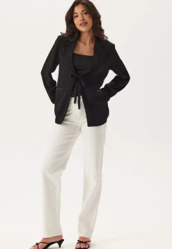BUBBLEROOM Front Tie Structured Blazer