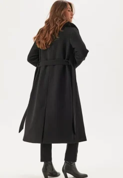 Chiara Forthi Fur Collar Belted Wool Blend Coat