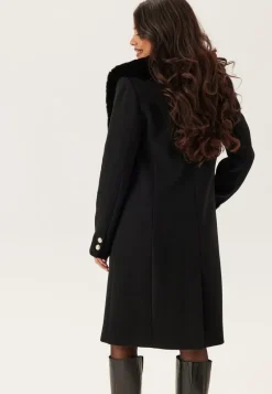 Chiara Forthi Fur Collar Wool Blend Coat