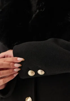 Chiara Forthi Fur Collar Wool Blend Coat