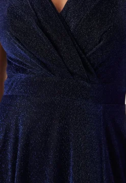 Goddiva Glitter Wrap Maxi Dress