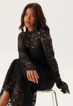 Bubbleroom Occasion High Neck Cotton Lace Dress