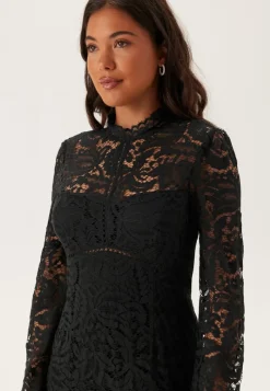 Bubbleroom Occasion High Neck Cotton Lace Dress