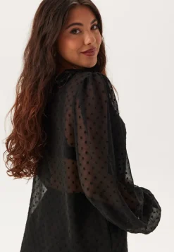 Happy Holly High Neck Dobby Blouse