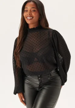 Happy Holly High Neck Dobby Blouse