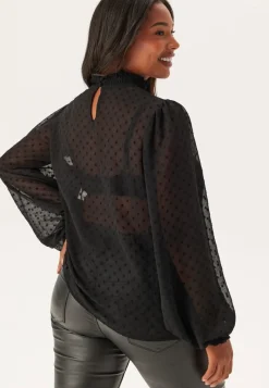 Happy Holly High Neck Dobby Blouse