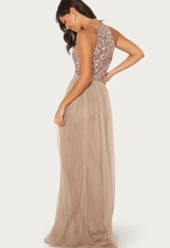 AngelEye High Neck Sequin Maxi Dress