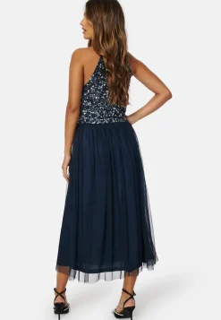 AngelEye High Neck Sequin Midi Dress