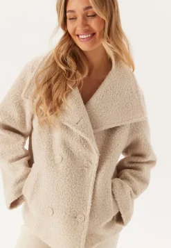BUBBLEROOM High Neck Short Bouclé Coat