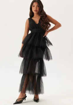 Bubbleroom Occasion High Slit Tulle Maxi Dress