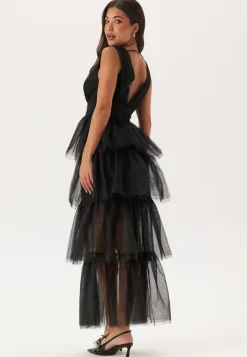 Bubbleroom Occasion High Slit Tulle Maxi Dress