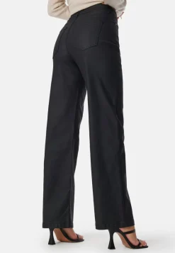 BUBBLEROOM High Waist Straight Leg Coated Jeans