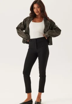 BUBBLEROOM High Waist Stretchy Cropped Slit Trousers