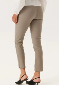 BUBBLEROOM High Waist Stretchy Cropped Slit Trousers
