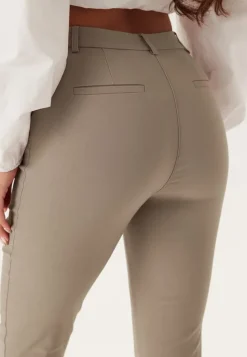 BUBBLEROOM High Waist Stretchy Cropped Slit Trousers