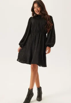 Happy Holly Jacquard Flounce Dress