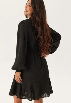 Happy Holly Jacquard Flounce Dress