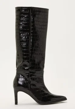 MAKE WAY Knee High Leather Boot