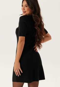 BUBBLEROOM Knitted Gold Button Dress