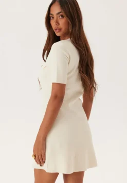 BUBBLEROOM Knitted Gold Button Dress