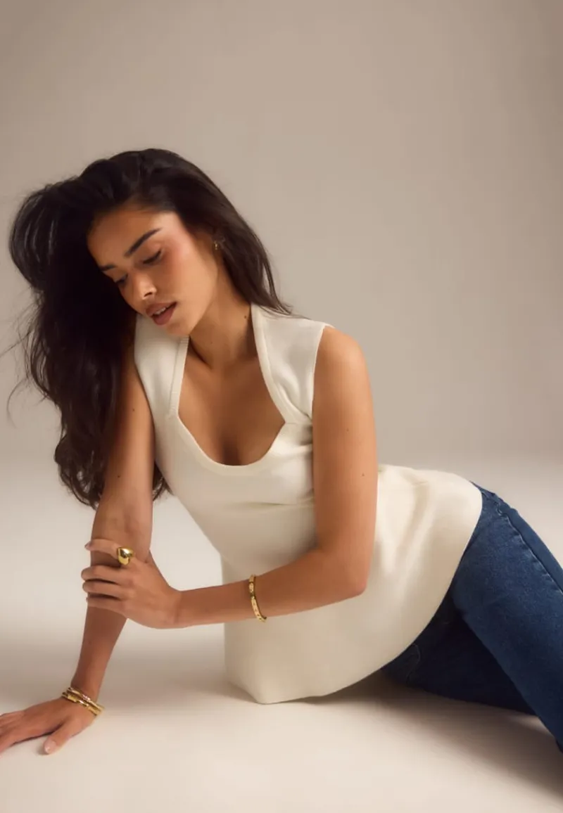 BUBBLEROOM Knitted Peplum Top