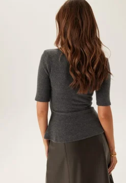 BUBBLEROOM Knitted Peplum Top