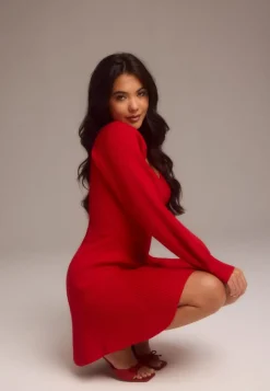 BUBBLEROOM Knitted Short Skater Dress