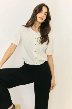 BUBBLEROOM Knitted Short Sleeve Cardigan