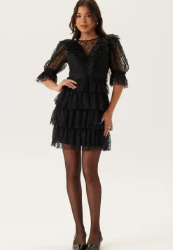 Bubbleroom Occasion Lace Frill Puff Sleeve Dress