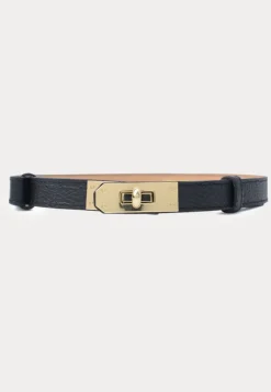 Latalia Leather Belt With Turn Lock