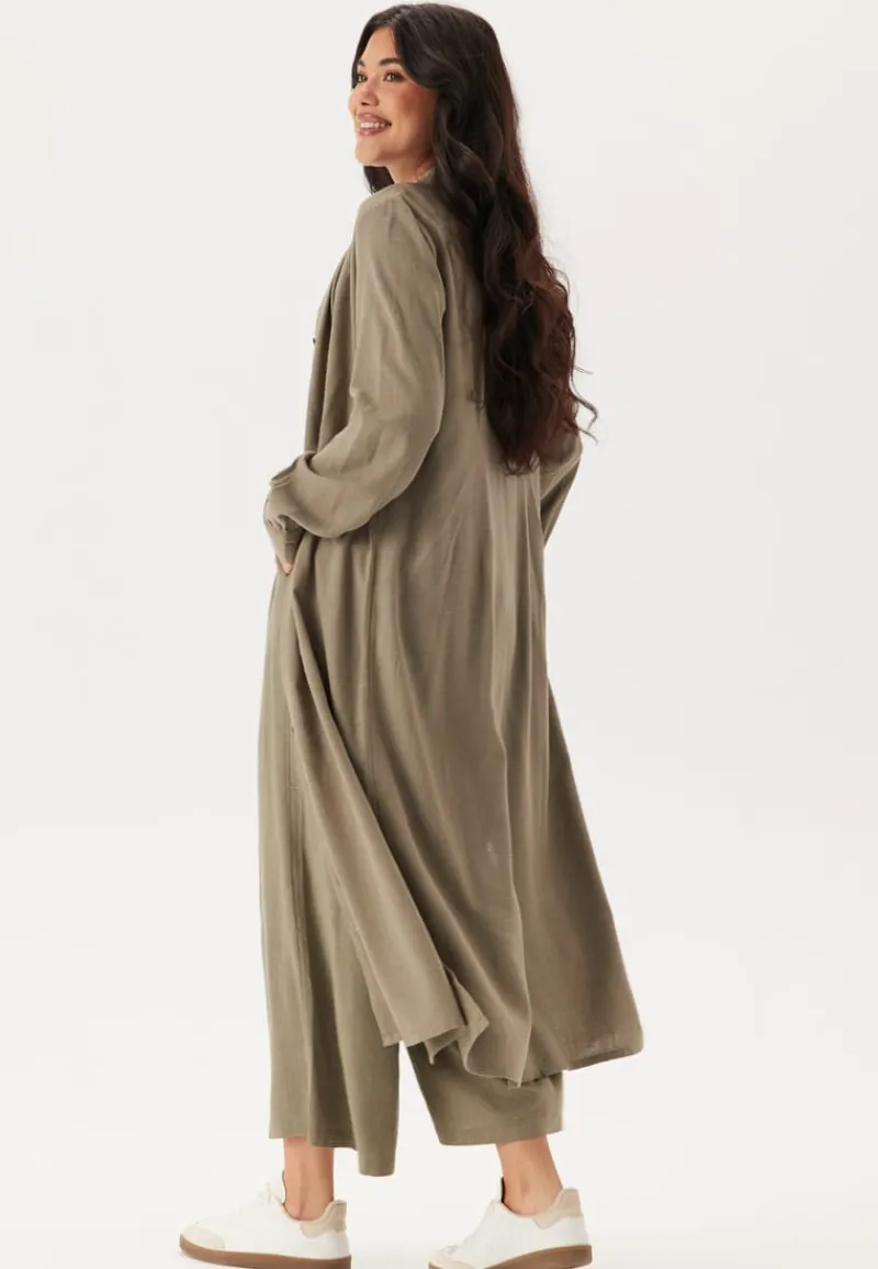 Happy Holly Linen Shirt Dress