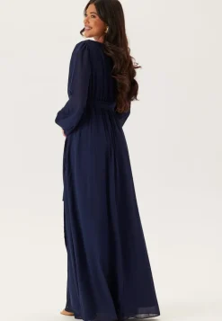Goddiva Long Sleeve Chiffon Dress
