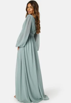 Goddiva Long Sleeve Chiffon Dress