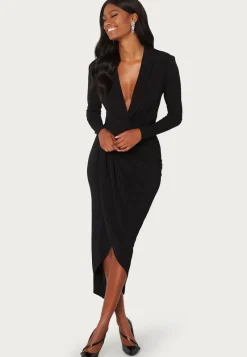 John Zack Long Sleeve Rouch Dress